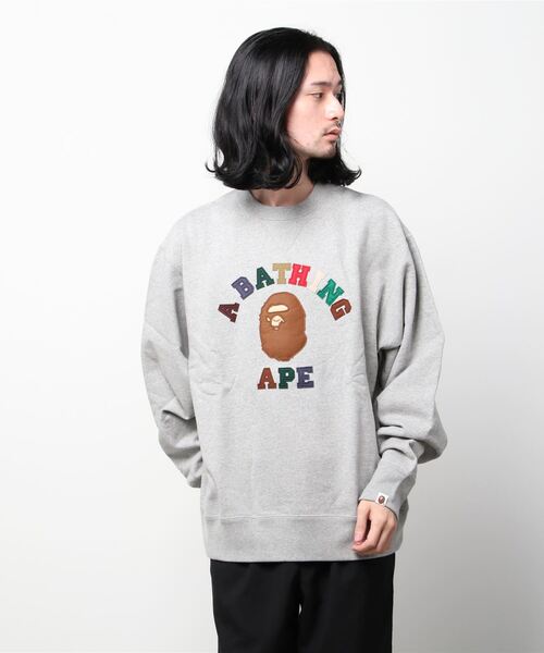 A BATHING APE（アベイシングエイプ）の「COLLEGE APPLIQUE RELAXED CREWNECK M（スウェット・メンズ・ブラック/ネイビー/グレー/バーガンディー・SMALL/MEDIUM/LARGE/X-LARGE/XX-LARGE）」の7枚目の写真