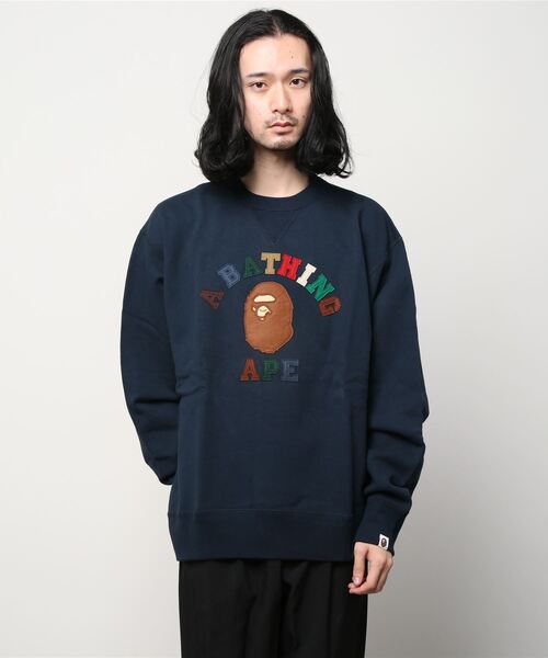 A BATHING APE（アベイシングエイプ）の「COLLEGE APPLIQUE RELAXED CREWNECK M（スウェット・メンズ・ブラック/ネイビー/グレー/バーガンディー・SMALL/MEDIUM/LARGE/X-LARGE/XX-LARGE）」の6枚目の写真