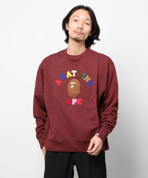 A BATHING APE（アベイシングエイプ）の「COLLEGE APPLIQUE RELAXED CREWNECK M（スウェット・メンズ・ブラック/ネイビー/グレー/バーガンディー・SMALL/MEDIUM/LARGE/X-LARGE/XX-LARGE）」の10枚目の写真