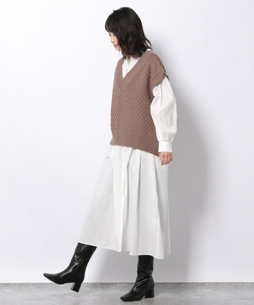 LAKOLE(ラコレ)の「フェイクレザーロングブーツ / 238692(ブーツ・レディース・ブラック/サンドベージュ・LARGE/MEDIUM)」の7枚目の写真