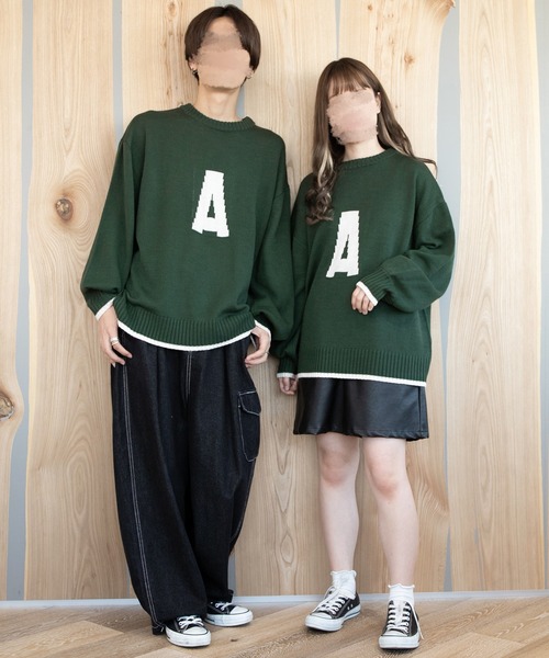 PairPair（ペアペア）の「インターシャロゴニット(ユニセックス)（ニット/セーター・レディース・ネイビー/グリーン/ボルドー/マスタード・MEDIUM/LARGE）」の21枚目の写真