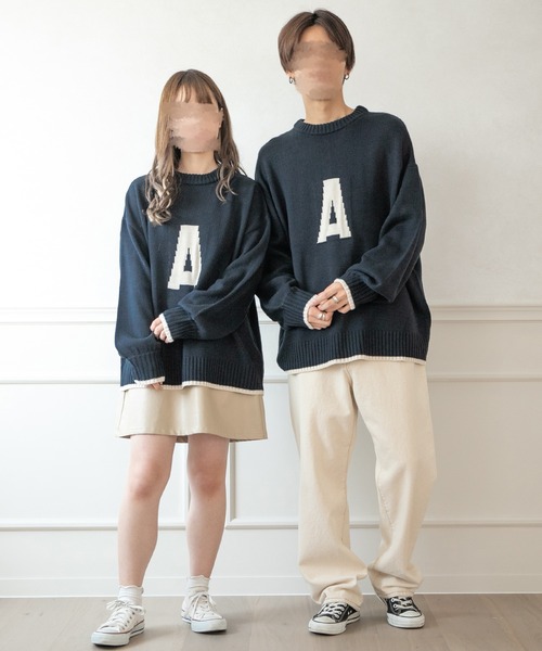 PairPair（ペアペア）の「インターシャロゴニット(ユニセックス)（ニット/セーター・レディース・ネイビー/グリーン/ボルドー/マスタード・MEDIUM/LARGE）」の22枚目の写真