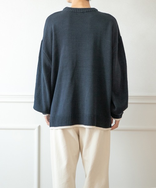 PairPair（ペアペア）の「インターシャロゴニット(ユニセックス)（ニット/セーター・レディース・ネイビー/グリーン/ボルドー/マスタード・MEDIUM/LARGE）」の16枚目の写真