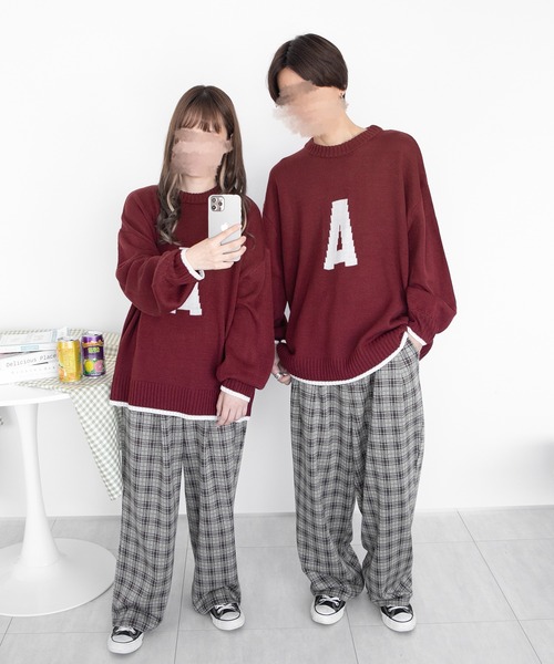 PairPair（ペアペア）の「インターシャロゴニット(ユニセックス)（ニット/セーター・レディース・ネイビー/グリーン/ボルドー/マスタード・MEDIUM/LARGE）」の18枚目の写真