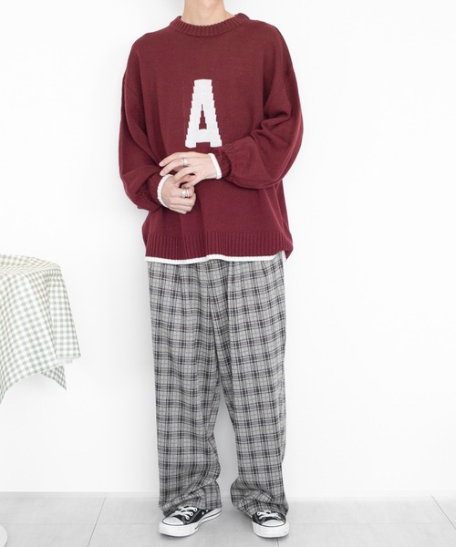 PairPair（ペアペア）の「インターシャロゴニット(ユニセックス)（ニット/セーター・レディース・ネイビー/グリーン/ボルドー/マスタード・MEDIUM/LARGE）」の13枚目の写真