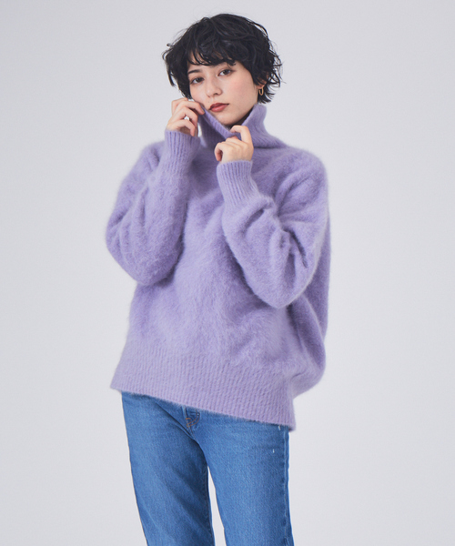 Rouge vif(ルージュヴィフ)の「FOXタートルニットプルオーバー(ニット/セーター・レディース・アイボリー/ラベンダー/ブラック・フリー)」の1枚目の写真
