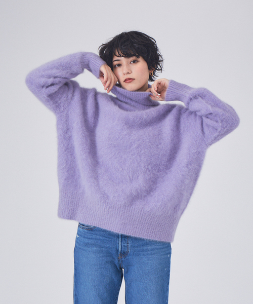Rouge vif(ルージュヴィフ)の「FOXタートルニットプルオーバー(ニット/セーター・レディース・アイボリー/ラベンダー/ブラック・フリー)」の8枚目の写真