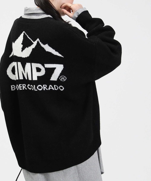 CAMP7（キャンプセブン）の「【CAMP7】マウンテンバックロゴニット（ニット/セーター・レディース・ベージュ/ブラック/オフホワイト・L）」の3枚目の写真