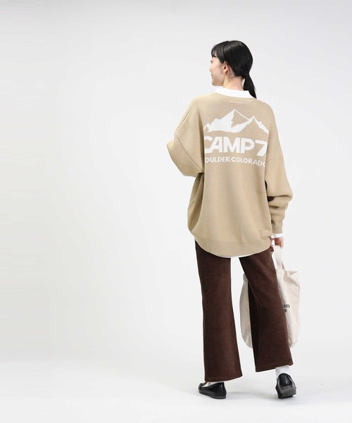 CAMP7（キャンプセブン）の「【CAMP7】マウンテンバックロゴニット（ニット/セーター・レディース・ベージュ/ブラック/オフホワイト・L）」の13枚目の写真