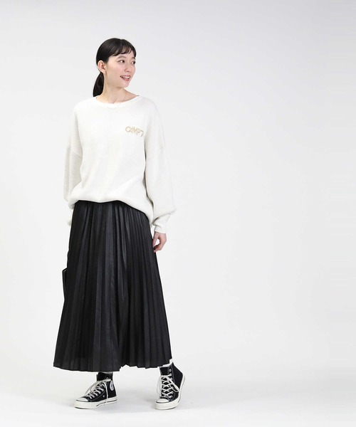 CAMP7（キャンプセブン）の「【CAMP7】マウンテンバックロゴニット（ニット/セーター・レディース・ベージュ/ブラック/オフホワイト・L）」の4枚目の写真