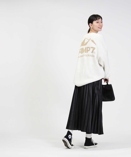 CAMP7（キャンプセブン）の「【CAMP7】マウンテンバックロゴニット（ニット/セーター・レディース・ベージュ/ブラック/オフホワイト・L）」の5枚目の写真