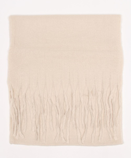 PairPair(ペアペア)の「もこもこマフラー(ユニセックス)(マフラー・レディース・アイボリー/ライトベージュ・FREE)」の4枚目の写真