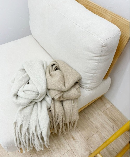 PairPair(ペアペア)の「もこもこマフラー(ユニセックス)(マフラー・レディース・アイボリー/ライトベージュ・FREE)」の10枚目の写真