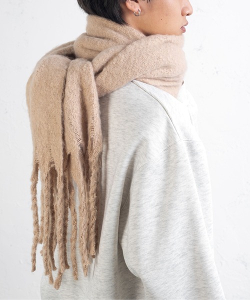 PairPair(ペアペア)の「もこもこマフラー(ユニセックス)(マフラー・レディース・アイボリー/ライトベージュ・FREE)」の15枚目の写真