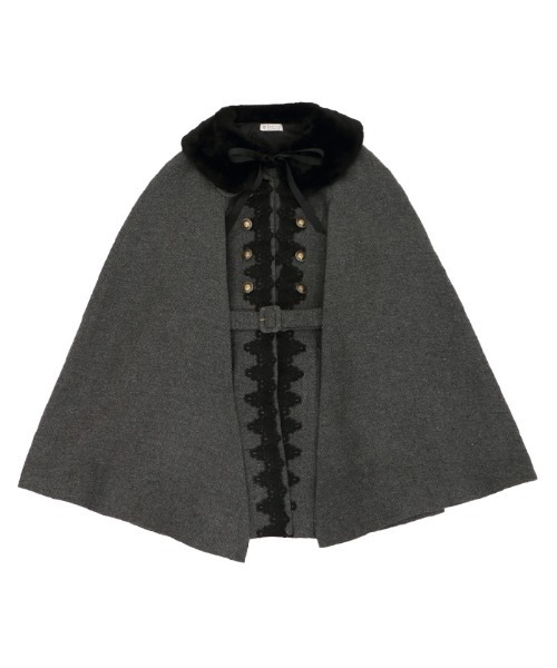 axes femme(アクシーズファム)の「クラシックケープコート(ダッフルコート・レディース・ブラウン/ワイン/チャコール・MEDIUM)」の2枚目の写真