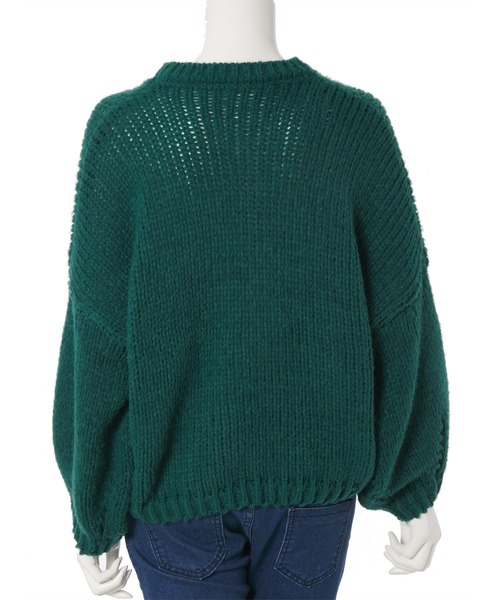 fifth calin（フィフスカラン）の「ぽわん袖ローゲージニット（ニット/セーター・レディース・ピンク/グリーン・MEDIUM）」の6枚目の写真