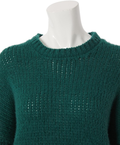 fifth calin（フィフスカラン）の「ぽわん袖ローゲージニット（ニット/セーター・レディース・ピンク/グリーン・MEDIUM）」の7枚目の写真