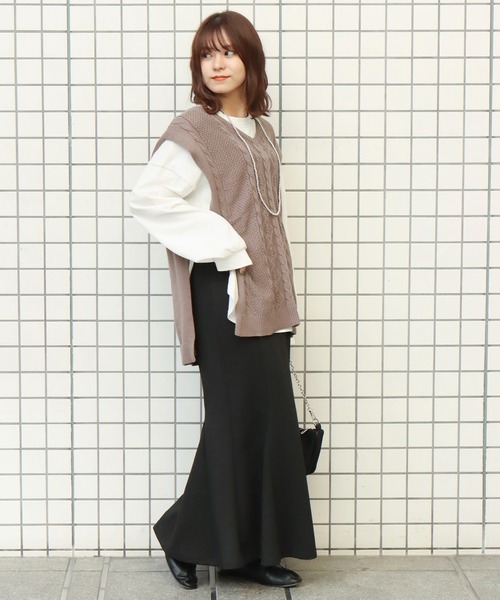 libelle more（リベル モア）の「ジャガードマーメイドスカート（スカート・レディース・ブラック/カーキ/モカ・M）」の21枚目の写真