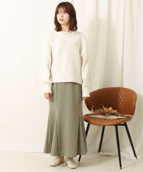 libelle more（リベル モア）の「ジャガードマーメイドスカート（スカート・レディース・ブラック/カーキ/モカ・M）」の8枚目の写真