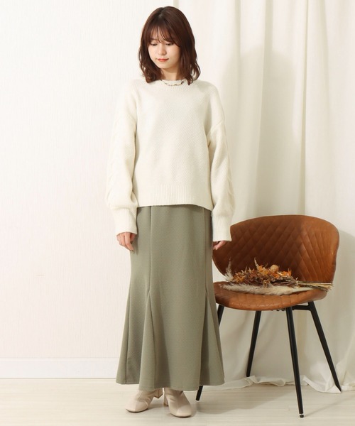 libelle more（リベル モア）の「ジャガードマーメイドスカート（スカート・レディース・ブラック/カーキ/モカ・M）」の17枚目の写真