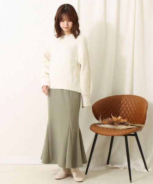 libelle more（リベル モア）の「ジャガードマーメイドスカート（スカート・レディース・ブラック/カーキ/モカ・M）」の20枚目の写真