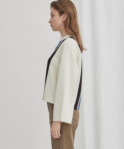 WRAPINKNOT（ラッピンノット）の「【WRAPINKNOT(ラッピンノット)】《STUDIOUS別注》マルチカラーラインニット LPO27（ニット/セーター・レディース・ホワイト/ブラック/ホワイト系その他・FREE）」の14枚目の写真