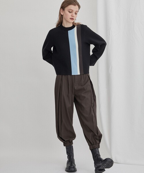 WRAPINKNOT（ラッピンノット）の「【WRAPINKNOT(ラッピンノット)】《STUDIOUS別注》マルチカラーラインニット LPO27（ニット/セーター・レディース・ホワイト/ブラック/ホワイト系その他・FREE）」の22枚目の写真