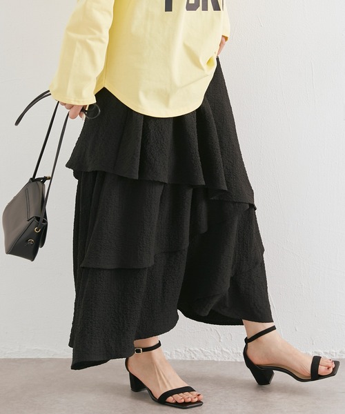 LAVEANGE(ラビアンジェ)の「ランダムティアードスカート(スカート・レディース・ホワイト/ブラック・LL/L/M/3L)」の13枚目の写真