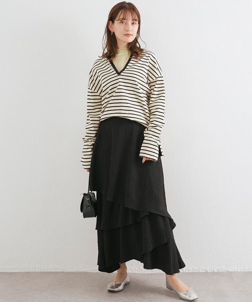 LAVEANGE(ラビアンジェ)の「ランダムティアードスカート(スカート・レディース・ホワイト/ブラック・LL/L/M/3L)」の21枚目の写真