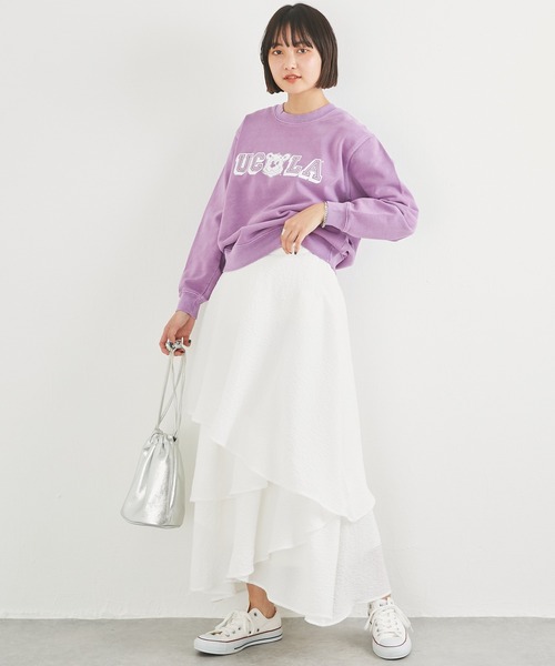 LAVEANGE(ラビアンジェ)の「ランダムティアードスカート(スカート・レディース・ホワイト/ブラック・LL/L/M/3L)」の7枚目の写真