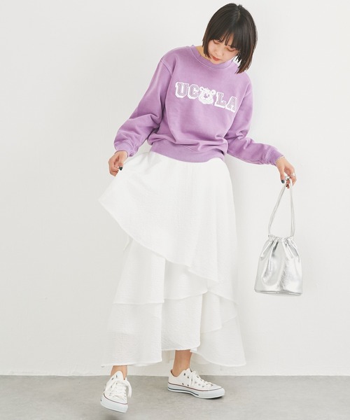 LAVEANGE(ラビアンジェ)の「ランダムティアードスカート(スカート・レディース・ホワイト/ブラック・LL/L/M/3L)」の8枚目の写真