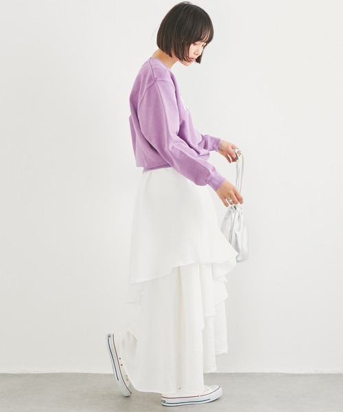 LAVEANGE(ラビアンジェ)の「ランダムティアードスカート(スカート・レディース・ホワイト/ブラック・LL/L/M/3L)」の10枚目の写真