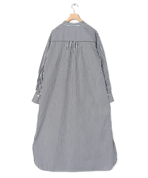 w closet（ダブルクローゼット）の「先染めストライプシャツワンピース（シャツワンピース・レディース・ピンク/グリーン/ブラック・FREE）」の4枚目の写真