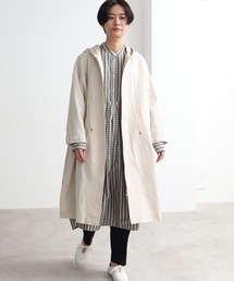 yuni | Finx コットン／リネン　オックス hooded コート(その他アウター)