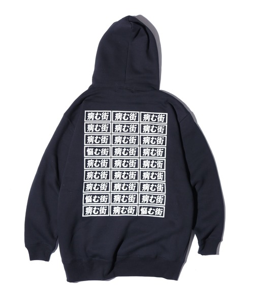 LONELY/論理(ロンリー)の「LONELY(論理)/ロンリー YAMU2 HD パーカー オ-ルドスクールロゴ刺繍 病む街 バックプリント 裏起毛(パーカー・メンズ・バーガンディー/ブラック・XL/L/XXL)」の16枚目の写真