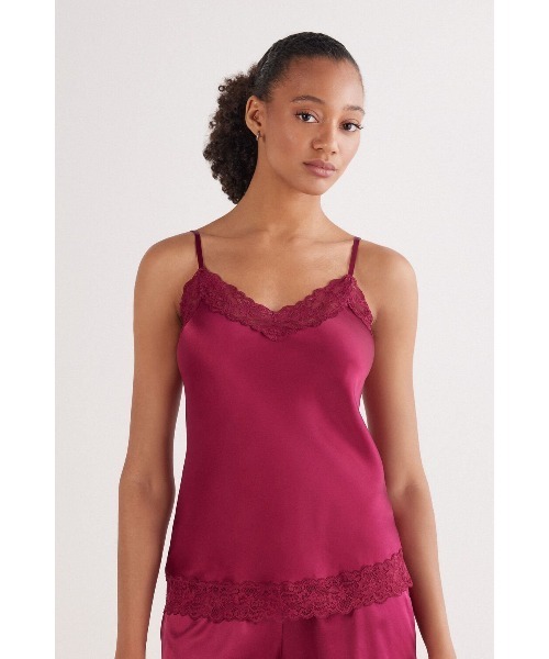 intimissimi シルク&レース　　　　　　Mサイズ　(5/10削除) セール】レース＆シルク キャミソール トップ（インナーウェア