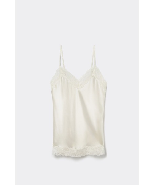 美品　Intimissimi　レース　シルク　キャミソール　肌着　S　ブラック レース＆シルク トップ | Intimissimi