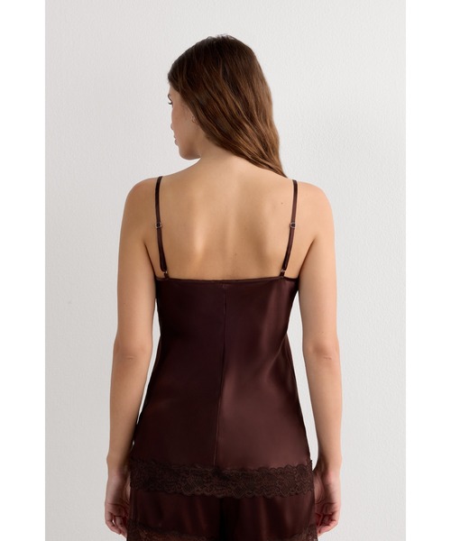 ✨intimissimi✨ ブラック シルク レース キャミソール　S Intimissimi（インティミッシミ） キャミソール レース＆シルク
