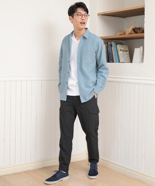 UNION STATION（ユニオンステーション）の「【セットアップ対応】【AIR LIGHT -Flux version-】レギュラーカラーシャツ（シャツ/ブラウス・メンズ・ベージュ/ライトブルー/グレイッシュベージュ・L/LL/M）」の9枚目の写真