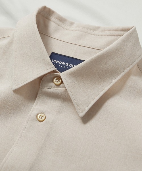 UNION STATION（ユニオンステーション）の「【セットアップ対応】【AIR LIGHT -Flux version-】レギュラーカラーシャツ（シャツ/ブラウス・メンズ・ベージュ/ライトブルー/グレイッシュベージュ・L/LL/M）」の4枚目の写真