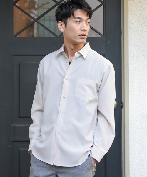 UNION STATION（ユニオンステーション）の「【セットアップ対応】【AIR LIGHT -Flux version-】レギュラーカラーシャツ（シャツ/ブラウス・メンズ・ベージュ/ライトブルー/グレイッシュベージュ・L/LL/M）」の8枚目の写真