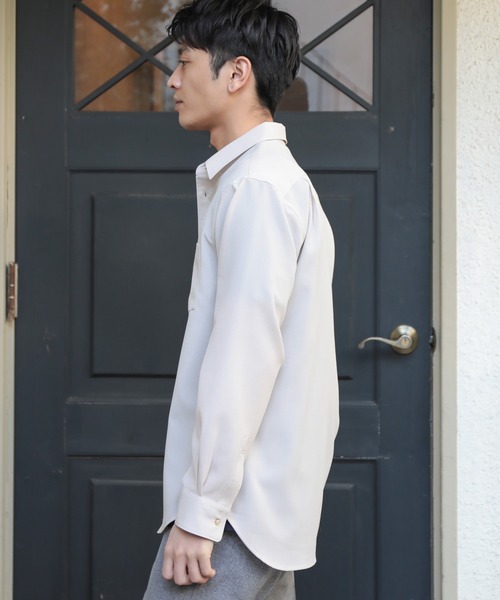 UNION STATION（ユニオンステーション）の「【セットアップ対応】【AIR LIGHT -Flux version-】レギュラーカラーシャツ（シャツ/ブラウス・メンズ・ベージュ/ライトブルー/グレイッシュベージュ・L/LL/M）」の11枚目の写真