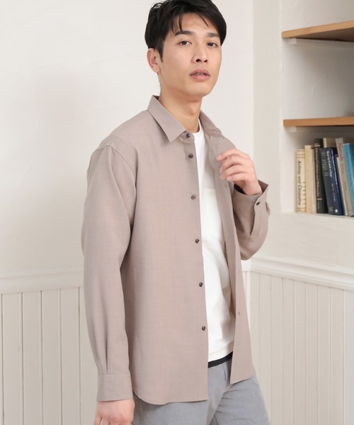 UNION STATION（ユニオンステーション）の「【セットアップ対応】【AIR LIGHT -Flux version-】レギュラーカラーシャツ（シャツ/ブラウス・メンズ・ベージュ/ライトブルー/グレイッシュベージュ・L/LL/M）」の6枚目の写真