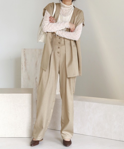 Bab(バブ)の「【セットアップ対応】ボタンフライストレートパンツ(その他パンツ・レディース・ライトグリーン/ブラウン/ベージュ・M)」の15枚目の写真