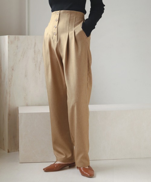 Bab(バブ)の「【セットアップ対応】ボタンフライストレートパンツ(その他パンツ・レディース・ライトグリーン/ブラウン/ベージュ・M)」の18枚目の写真