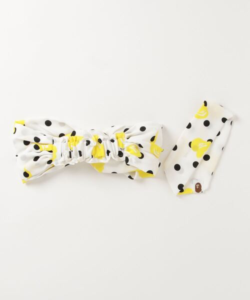 A BATHING APE（アベイシングエイプ）の「BAPE DOT TURBAN L（ヘアバンド・レディース・ブラック/ホワイト・FREE）」の3枚目の写真