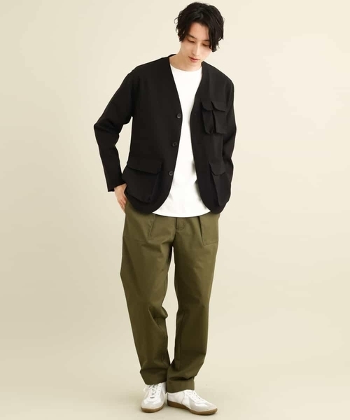 a.v.v（アーヴェヴェ）の「フィッシャーマンノーカラージャケット（ノーカラージャケット・メンズ・ブラック・46/48）」の2枚目の写真