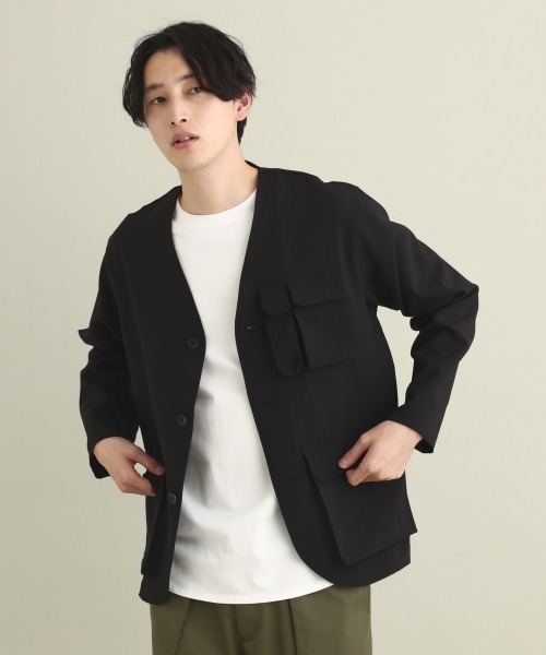 a.v.v（アーヴェヴェ）の「フィッシャーマンノーカラージャケット（ノーカラージャケット・メンズ・ブラック・46/48）」の22枚目の写真