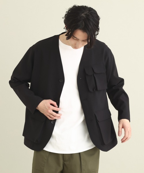 a.v.v（アーヴェヴェ）の「フィッシャーマンノーカラージャケット（ノーカラージャケット・メンズ・ブラック・46/48）」の5枚目の写真