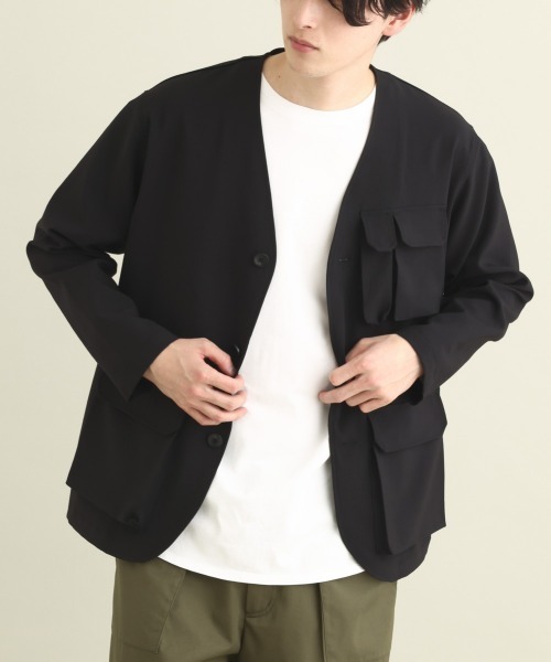 a.v.v（アーヴェヴェ）の「フィッシャーマンノーカラージャケット（ノーカラージャケット・メンズ・ブラック・46/48）」の6枚目の写真